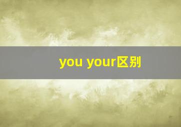 you your区别